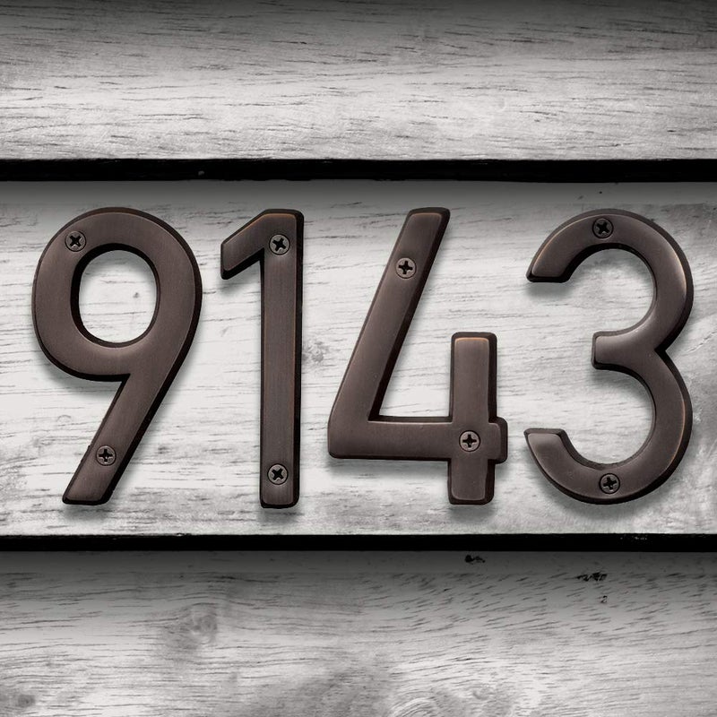 Hy-Ko 4" High Premium Metal House Number, Modern Raised Numbers for Exterior House, Durable Convenient Marking for Home Address with Included Mounting Hardware for Simple Installation - Image 2